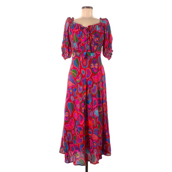 FARM Rio Dresses & Skirts - NWT farm rio puff sleeve midi dress